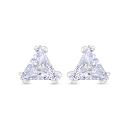 [EAR01WCZ00000C203] Sterling Silver 925 Earring Rhodium Plated Embedded With White CZ