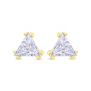 Sterling Silver 925 Earring Gold Plated Embedded With White CZ