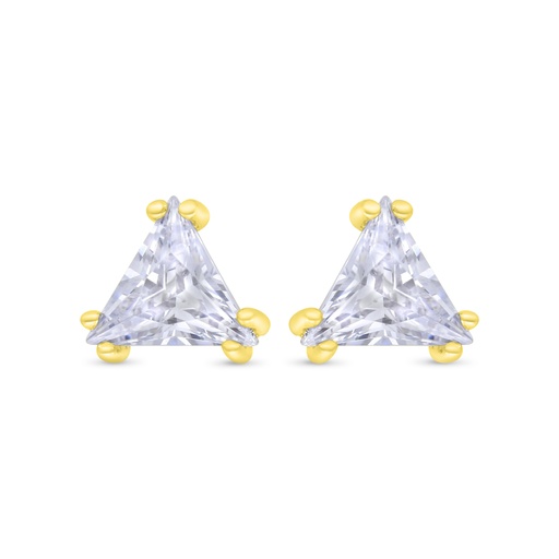 [EAR02WCZ00000C203] Sterling Silver 925 Earring Gold Plated Embedded With White CZ