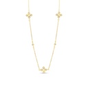 Sterling Silver 925 Necklace Gold Plated Embedded With White CZ