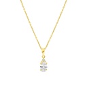 Sterling Silver 925 Necklace Gold Plated Embedded With Yellow Zircon And White CZ