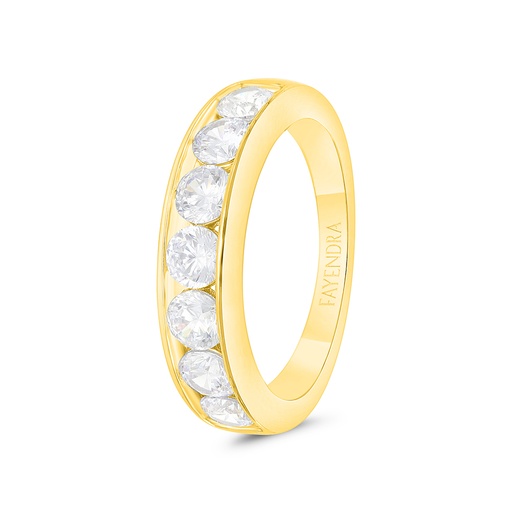 Sterling Silver 925 Ring Gold Plated Embedded With White CZ 