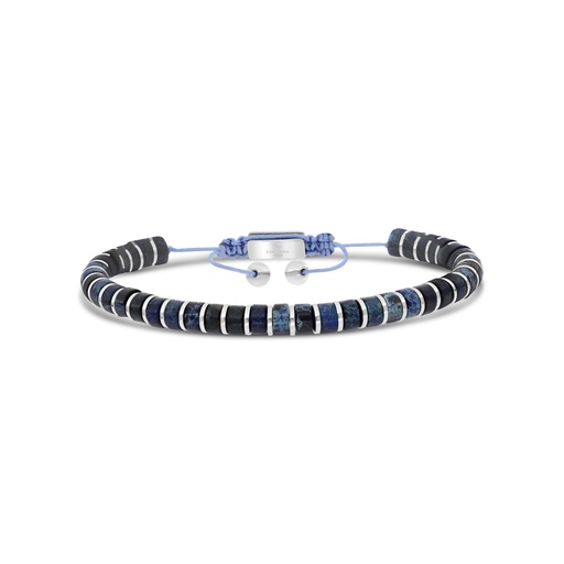 [BRC0900EMP000A142] Stainless Steel Bracelet, Rhodium Plated And Emperor Stone For Men 316L