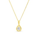 Sterling Silver 925 Necklace Gold Plated Embedded With White Zircon