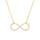 Sterling Silver 925 Necklace Gold Plated Embedded With White Zircon