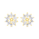 Sterling Silver 925 Earring Gold Plated Embedded With White Zircon