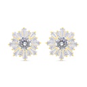 Sterling Silver 925 Earring Gold Plated Embedded With White Zircon 