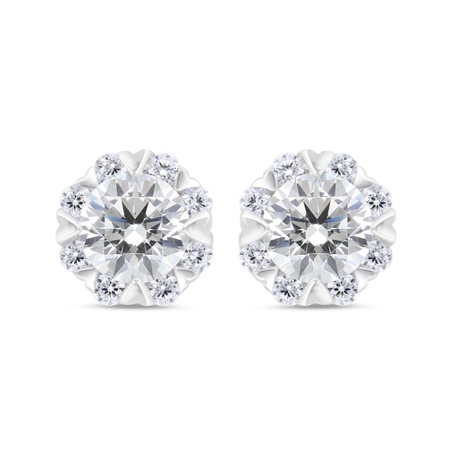 [EAR01WCZ00000C321] Sterling Silver 925 Earring Rhodium Plated Embedded With White Zircon 