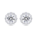 Sterling Silver 925 Earring Rhodium Plated Embedded With Yellow Zircon And White Zircon