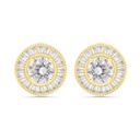 Sterling Silver 925 Earring Gold Plated Embedded With White Zircon 