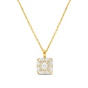 Sterling Silver 925 Necklace Gold Plated Embedded With White Zircon