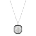 Sterling Silver 925 Necklace Rhodium Plated Embedded With Yellow Zircon And White Zircon