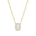 Sterling Silver 925 Necklace Gold Plated Embedded With Yellow Zircon And White Zircon