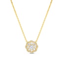 Sterling Silver 925 Necklace Gold Plated Embedded With White CZ