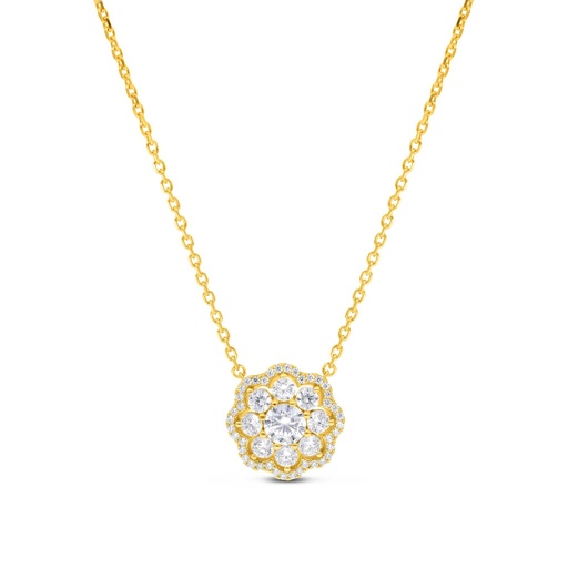 [NCL02WCZ00000B324] Sterling Silver 925 Necklace Gold Plated Embedded With White CZ