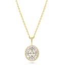 Sterling Silver 925 Necklace Gold Plated Embedded With Yellow Zircon And White Zircon