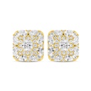 Sterling Silver 925 Earring Gold Plated Embedded With White Zircon