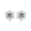 Sterling Silver 925 Earring Rhodium Plated Embedded With Yellow Zircon And White Zircon