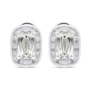 Sterling Silver 925 Earring Rhodium Plated Embedded With Yellow Zircon And White Zircon