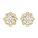 Sterling Silver 925 Earring Gold Plated Embedded With White CZ