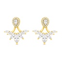 Sterling Silver 925 Earring Gold Plated Embedded With White Zircon