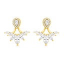 Sterling Silver 925 Earring Gold Plated Embedded With White Zircon