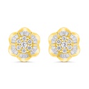 Sterling Silver 925 Earring Gold Plated Embedded With White CZ