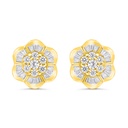 Sterling Silver 925 Earring Gold Plated Embedded With White CZ