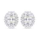 Sterling Silver 925 Earring Rhodium Plated Embedded With Yellow Zircon And White Zircon