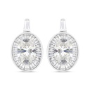 Sterling Silver 925 Earring Rhodium Plated Embedded With Yellow Zircon And White Zircon