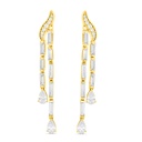 Sterling Silver 925 Earring Gold Plated Embedded With White Zircon