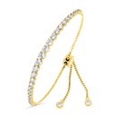 Sterling Silver 925 Bracelet Gold Plated Embedded With White CZ