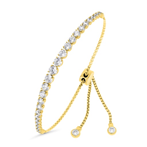 [BRC02WCZ00000B113] Sterling Silver 925 Bracelet Gold Plated Embedded With White CZ