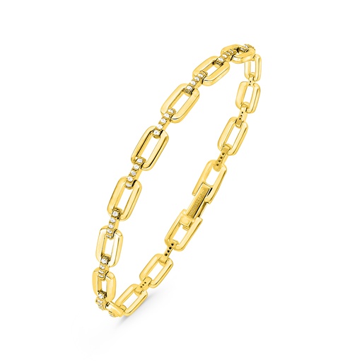 [BRC02WCZ00000B116] Sterling Silver 925 Bracelet Gold Plated Embedded With White CZ