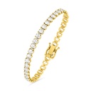 Sterling Silver 925 Bracelet Gold Plated Embedded With White Zircon