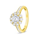 Sterling Silver 925 Ring Gold Plated Embedded With White Zircon