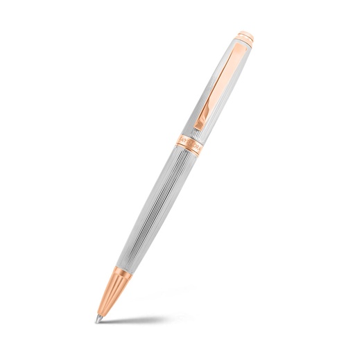 [PEN0900003000A119] Fayendra Pen Silver And Rose Golden Plated Embedded With Calligraphy Engraving