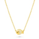 Sterling Silver 925 Necklace Gold Plated Embedded With White Zircon