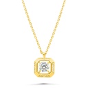 Sterling Silver 925 Necklace Gold Plated Embedded With White Zircon