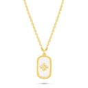 Sterling Silver 925 Necklace Golden Plated Embedded With White Shell LOGO