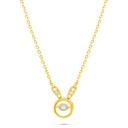 Sterling Silver 925 Necklace Gold Plated Embedded With White Zircon