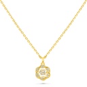 Sterling Silver 925 Necklace Gold Plated Embedded With White Zircon