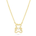 Sterling Silver 925 Necklace Gold Plated Embedded With White Zircon