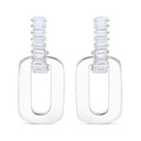 Sterling Silver 925 Earring Rhodium Plated Embedded With White Zircon
