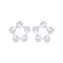 Sterling Silver 925 Earring Rhodium Plated Embedded With White Zircon