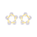 Sterling Silver 925 Earring Gold Plated Embedded With White Zircon