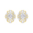 Sterling Silver 925 Earring Gold Plated Embedded With White Zircon