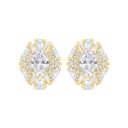 Sterling Silver 925 Earring Gold Plated Embedded With White Zircon