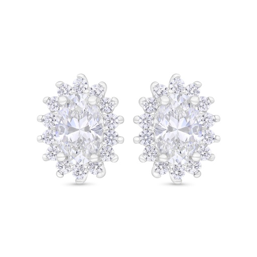 [EAR01WCZ00000C348] Sterling Silver 925 Earring Rhodium Plated Embedded With White Zircon