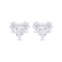 Sterling Silver 925 Earring Rhodium Plated Embedded With White Zircon